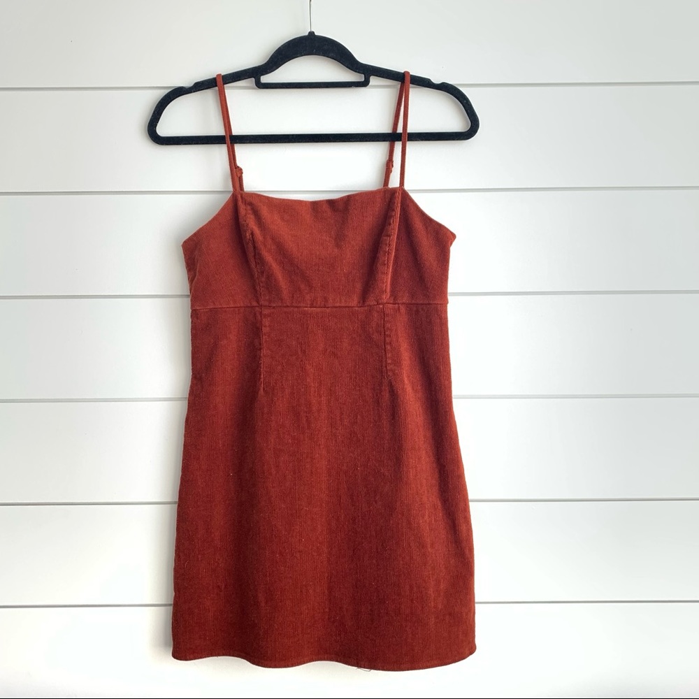 Lottie Moss Rust Corduroy Mini Dress